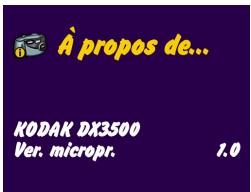 KODAK DX3500 - Affichage des informations relatives à l'appareil photo - 1