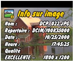 KODAK DX3500 - Visualisation des informations relatives aux images - 1