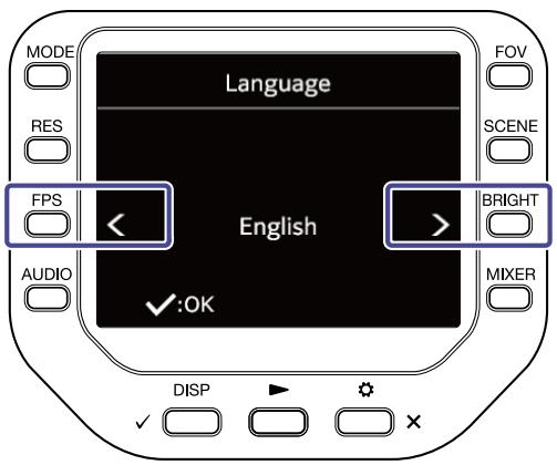 ZOOM Q8n-4K - Configuration à la première mise sous tension (réglement de langue/réglement de date et d'heure) - 1