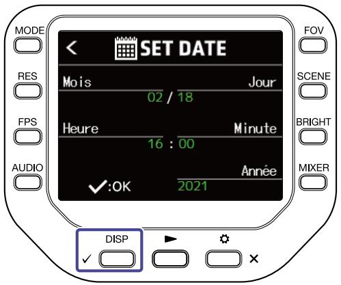 ZOOM Q8n-4K - Configuration à la première mise sous tension (réglement de langue/réglement de date et d'heure) - 4