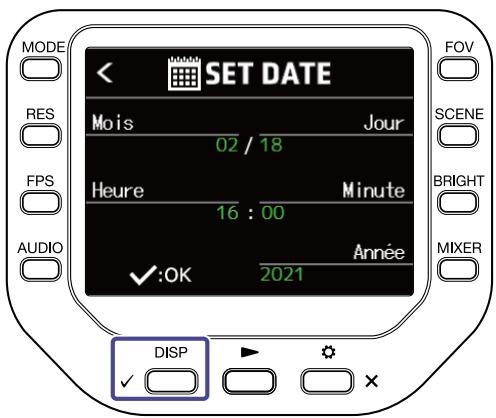 ZOOM Q8n-4K - Réglage de la date et de l'heure - 6