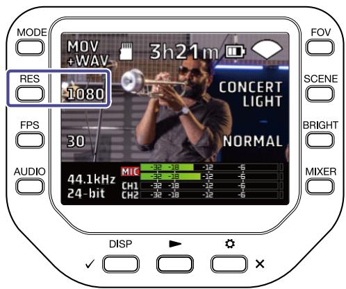 ZOOM Q8n-4K - Réglage de la résolution - 1