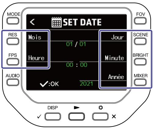 ZOOM Q8n-4K - Réglage de la date et de l'heure - 5