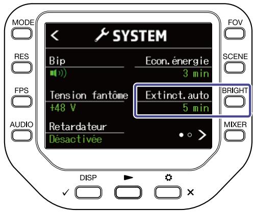 ZOOM Q8n-4K - Pressez SYSTEM en écran settings. - 2