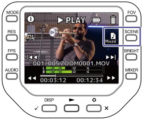 ZOOM Q8n-4K - Pressez l'écran de lecture. - 1