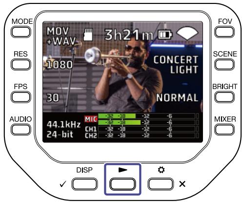 ZOOM Q8n-4K - Pressez l'écran d'enregistrement. - 1
