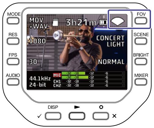 ZOOM Q8n-4K - Pressez FOV en écran d'enregistrement. - 1