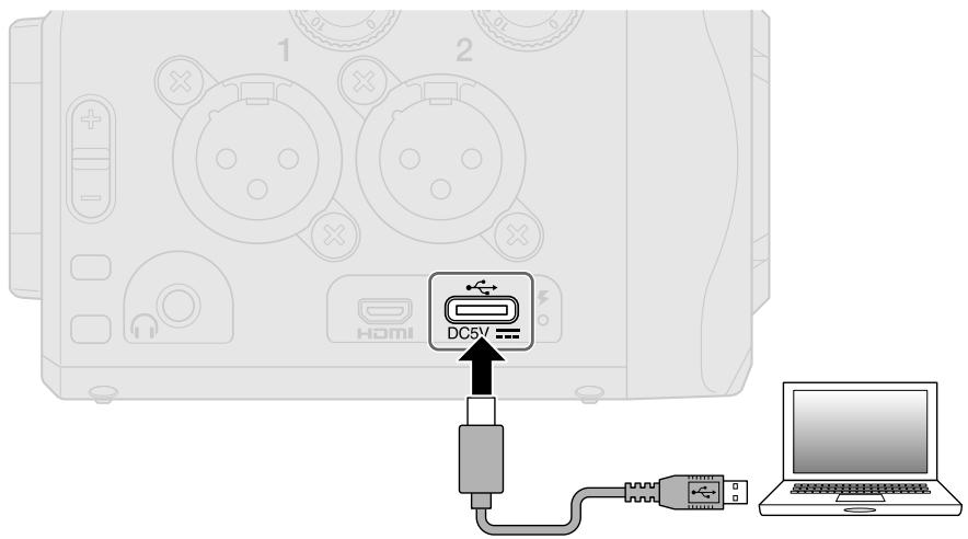 ZOOM Q8n-4K - Emploi comme micro USB - 1