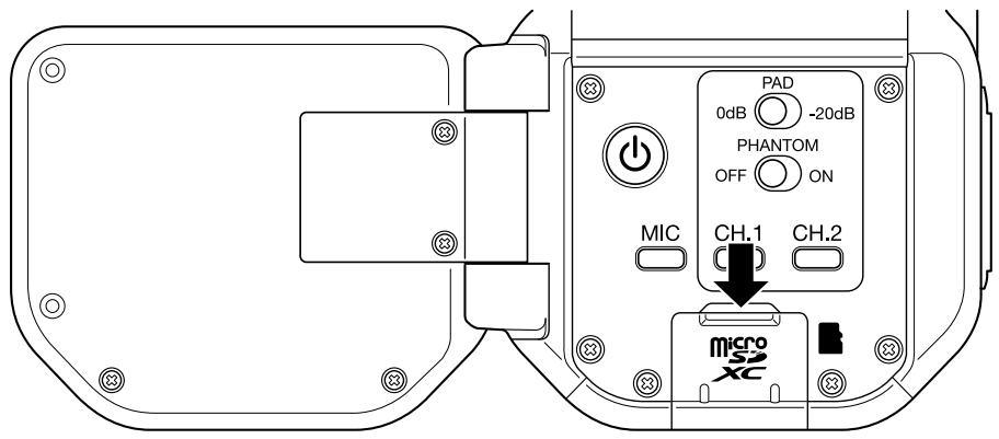 ZOOM Q8n-4K - Insertion de cartes microsd - 1