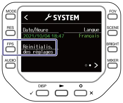 ZOOM Q8n-4K - Restauration des réglages par défaut - 4