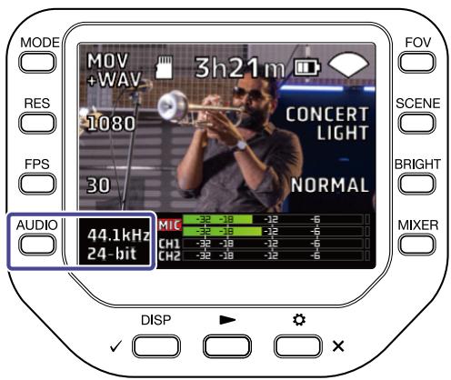 ZOOM Q8n-4K - Réglage du format d'enregistrement audio - 1