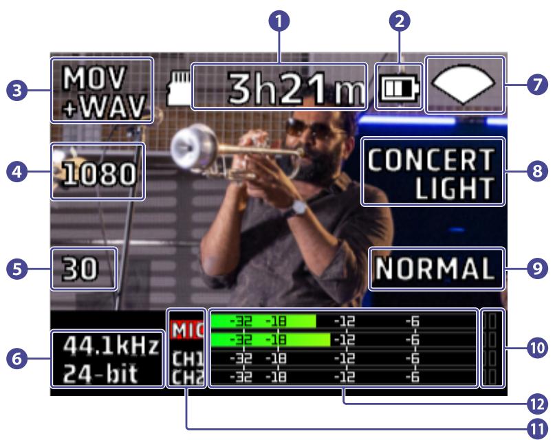 ZOOM Q8n-4K - Écran d'enregistrement - 1