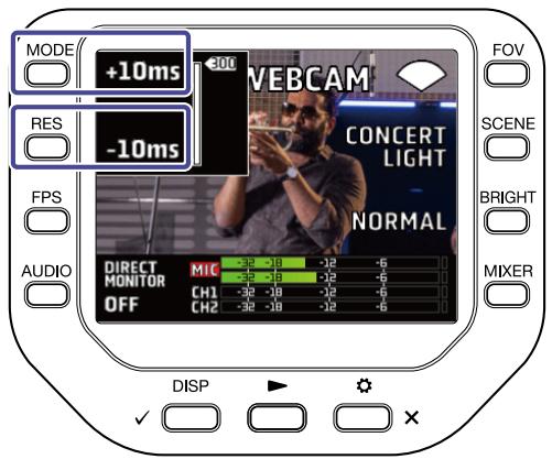 ZOOM Q8n-4K - Compensation des décalages entre le son et l'image - 2