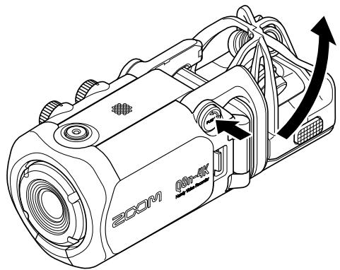 ZOOM Q8n-4K - Déploiement du bras de micro - 1
