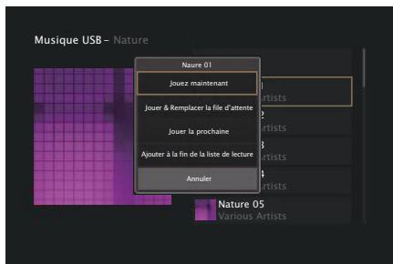 MARANTZ SR8012 - Parcourez la musique sur votre dispositif mémoire USB et sélectionnez une musique à jouer. - 2