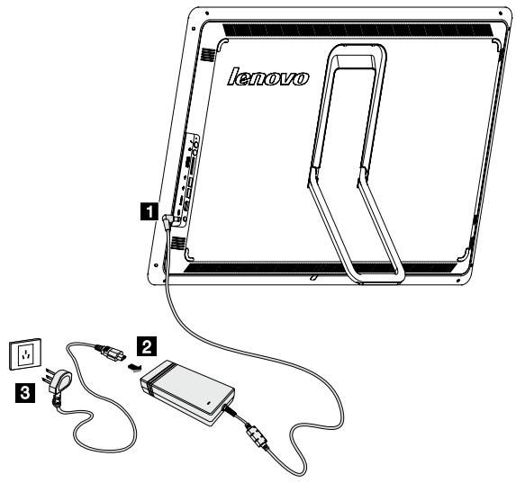 LENOVO HORIZON 27 TOUCH - Connecting the power cord - 1