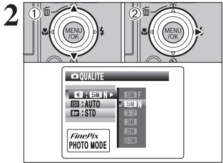 FUJIFILM FinePix Z2 - Reglage du mode qualite (NOMBRE de pixels enregistres) - 2