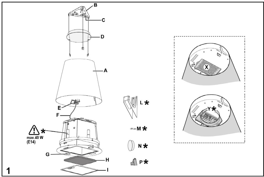 TURBOAIR GiOiA iX/F/50 - Certains modèles prévoient des lampes latérales: - 3