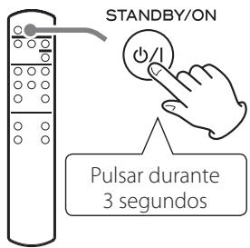 TEAC 505 - Pulse y mantenga pulsado el botón STANDBY/ON del mando a distancia durante tres segundos. - 1