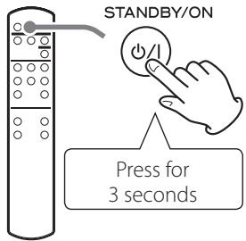 TEAC 505 - Press and hold the remote control STANDBY/ON button for three seconds. - 1