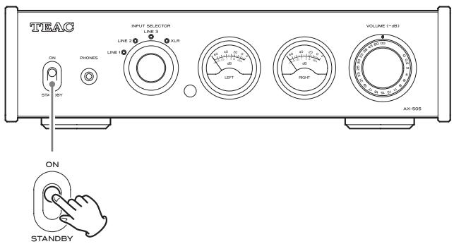 TEAC 505 - Ponga el interruptor STANDBY/ON en ON (encendido). - 1