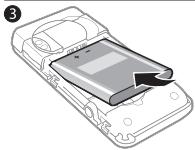 SONY ERICSSON K550i - Pour insérer la carte SIM et la batterie - 3