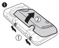 SONY ERICSSON K550i - Pour insérer la carte SIM et la batterie - 1