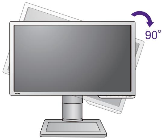 BENO XL2411Z - Faites pivoter le moniteur de 90 degrés dans les sens des aiguilles d'une montre comme illustré. - 2