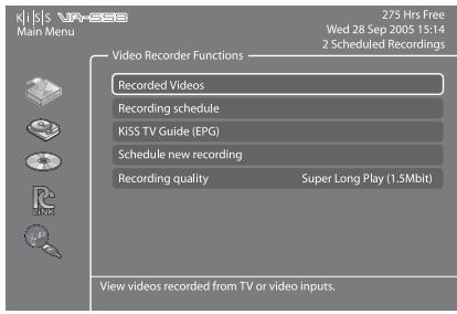 KISS VR-558 - Accès au guide TV kiss (EPG) - 1
