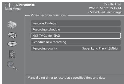 KISS VR-558 - Accès au guide TV kiss (EPG) - 5