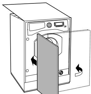 SCHOLTES SMLE129E - Application du panneau d'habillage en bois sur la porte et montage du machine à laver à l'intérieur des éléments: - 4