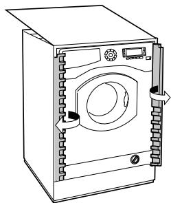 SCHOLTES SMLE129E - Application du panneau d'habillage en bois sur la porte et montage du machine à laver à l'intérieur des éléments: - 3