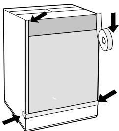 SCHOLTES SMLE129E - Application du panneau d'habillage en bois sur la porte et montage du machine à laver à l'intérieur des éléments: - 5