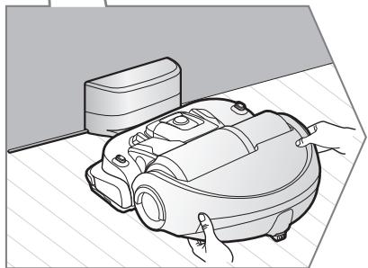 SAMSUNG SR20H9051U - Activez le bouton d'arrêt d'urgence sur le dessus du robot aspirateur. - 1