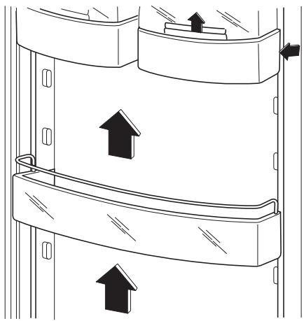 DE DIETRICH DRC 940 JE - Positionnement des balconnets de la porte - 1