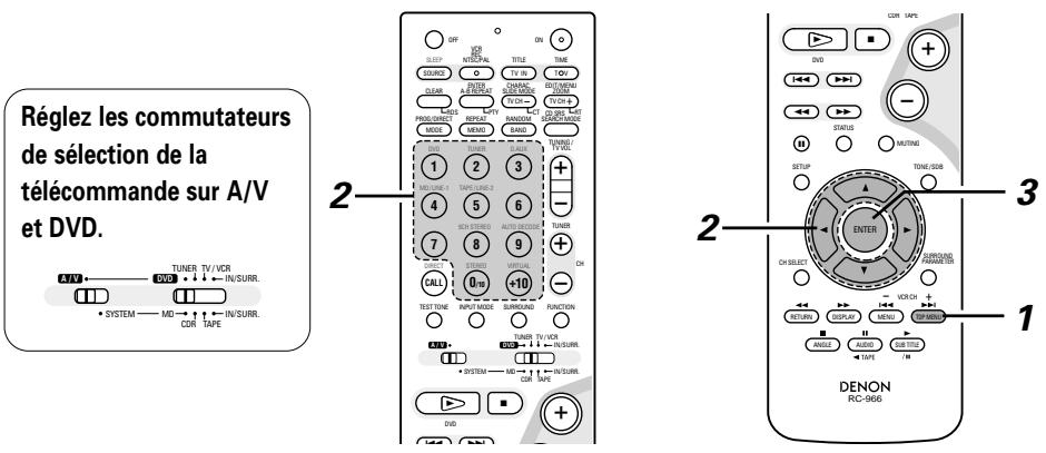 DENON DM51DVSC - Utilisation du menu de début - 1
