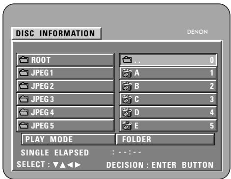 DENON DM51DVSC - Utiliser les curseurs et  pour sélectionner le dossier comprenant le(s) fichier(s) que vous souhaitez écouter, puis appuyez sur la touche ENTER. - 2