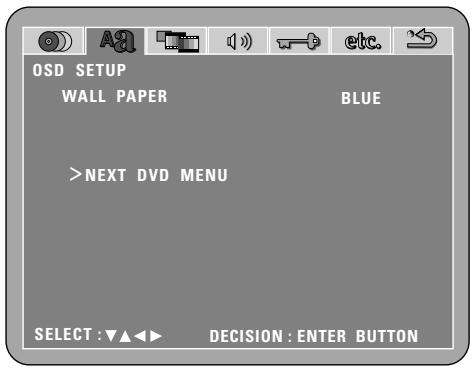 DENON DM51DVSC - Utilisez les touches curseurs et pour sélectionner l'icône "OSD SETUP" puis appuyez sur la touche ENTER. - 2
