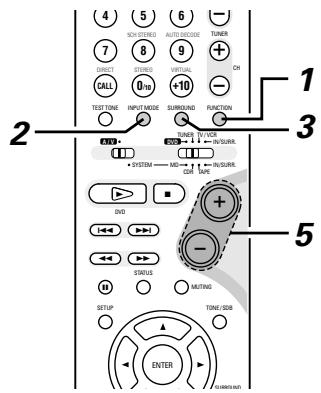 DENON DM51DVSC - Réglage du mode d'entrée - 3