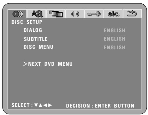 DENON DM51DVSC - Changer les reglages par default (DVD) - 9