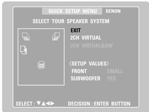 DENON DM51DVSC - Réglages du système d'enceintes - 1