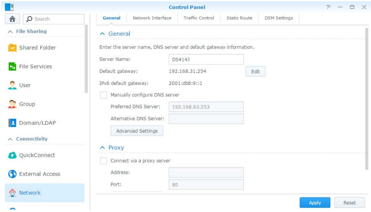 SYNOLOGY DS418play - Modification des paramètres réseau - 1