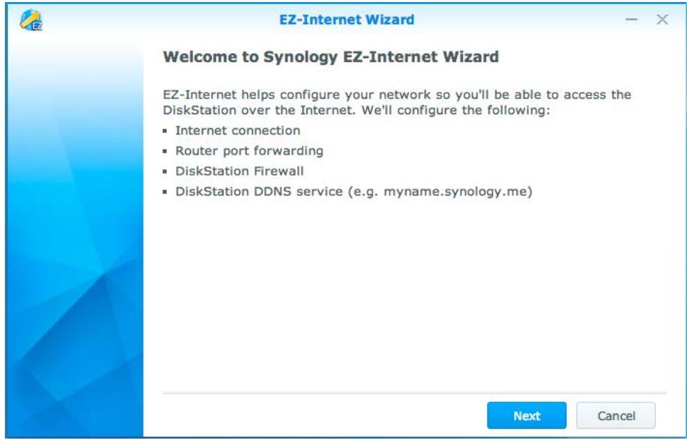 SYNOLOGY DS418play - Utiliser l'assistant ez-internet wizard - 1
