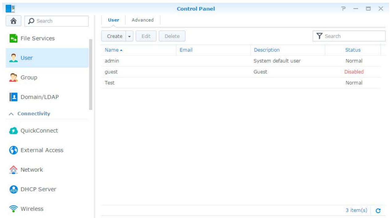 SYNOLOGY DS418play - Gestion des utilisateurs et des groupes - 1