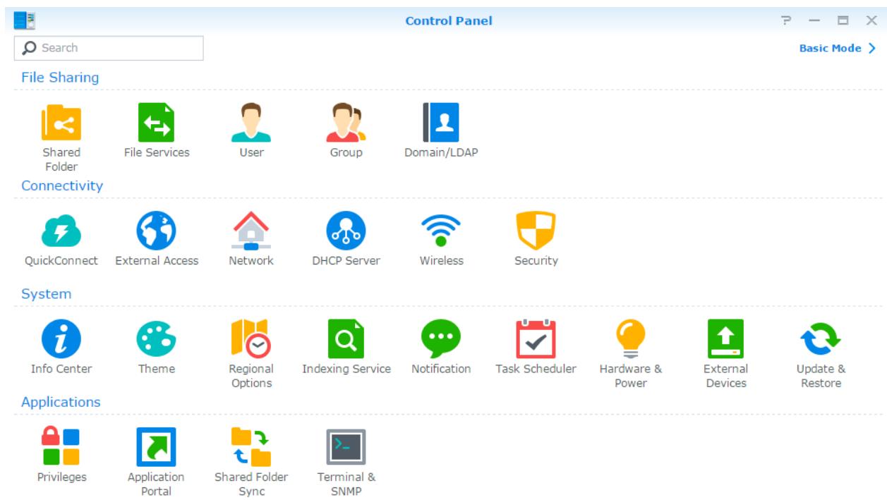 SYNOLOGY DS418play - Utilisation du panneau de configuration - 1