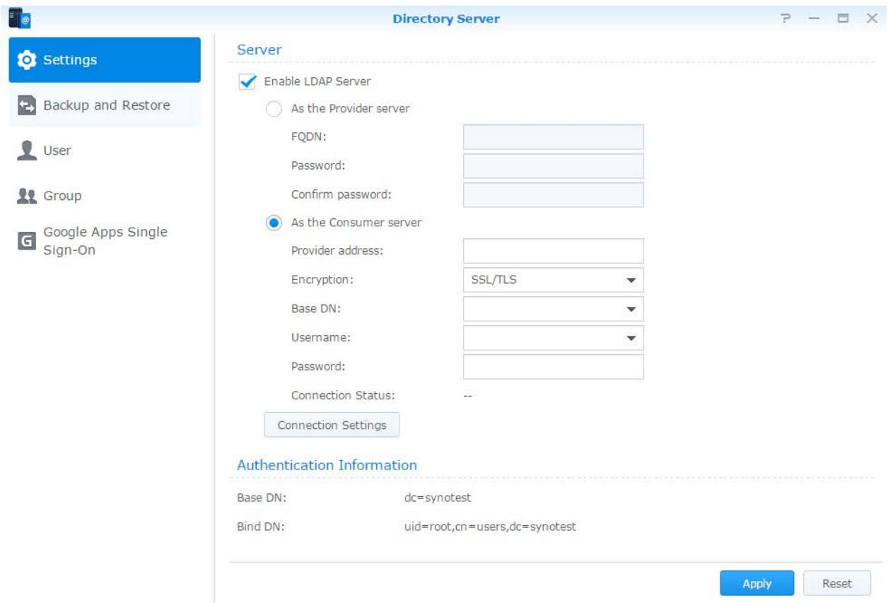 SYNOLOGY DS418play - Service LDAP hôte avec directory server - 1