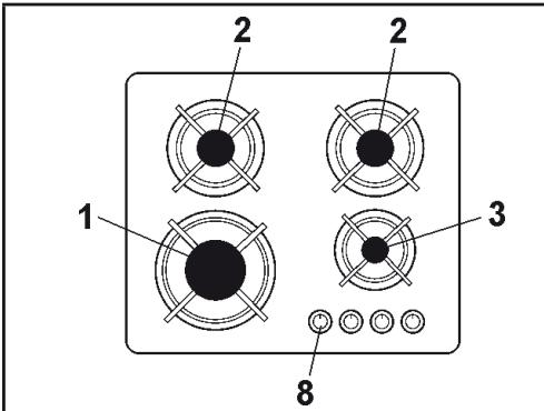 AIRLUX AV647HBK - Description des TABLES de cuisson - 1