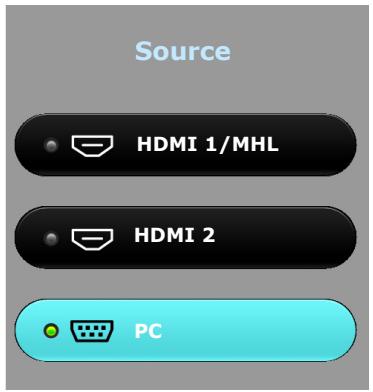 BENQ TH585 - Changement de signal d'entrée - 1