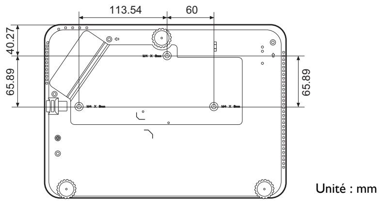 BENQ TH585 - Diagramme de configuration de montage au plafond/mur - 1