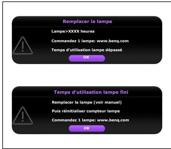 BENQ TH585 - Quand remplacer la lampe - 2